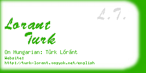lorant turk business card